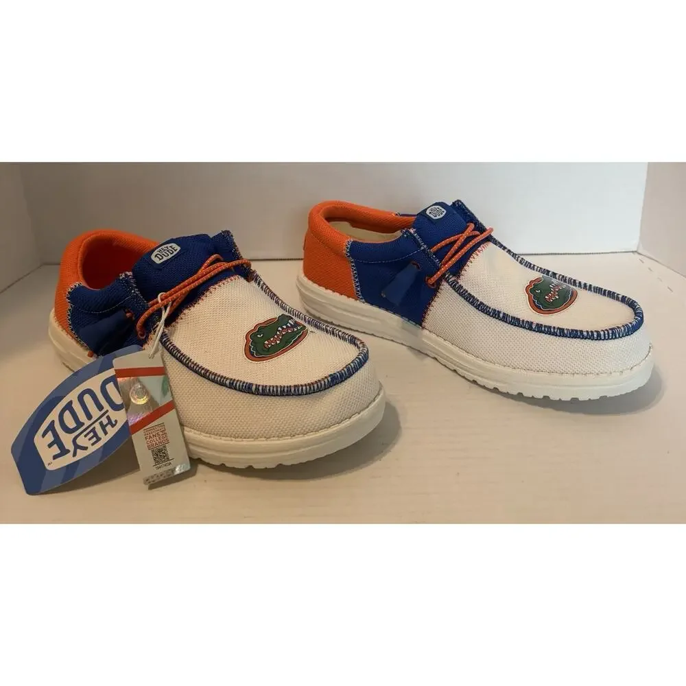 Hey Dude Wally Tri Florida Gators Men's Slip-On Canvas Shoes US 6M Blue/White
